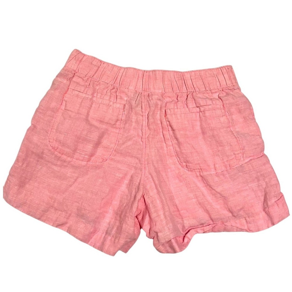Lilly Pulitzer‎ Lagoon 100% Linen Shorts Pink Elastic Waist XS